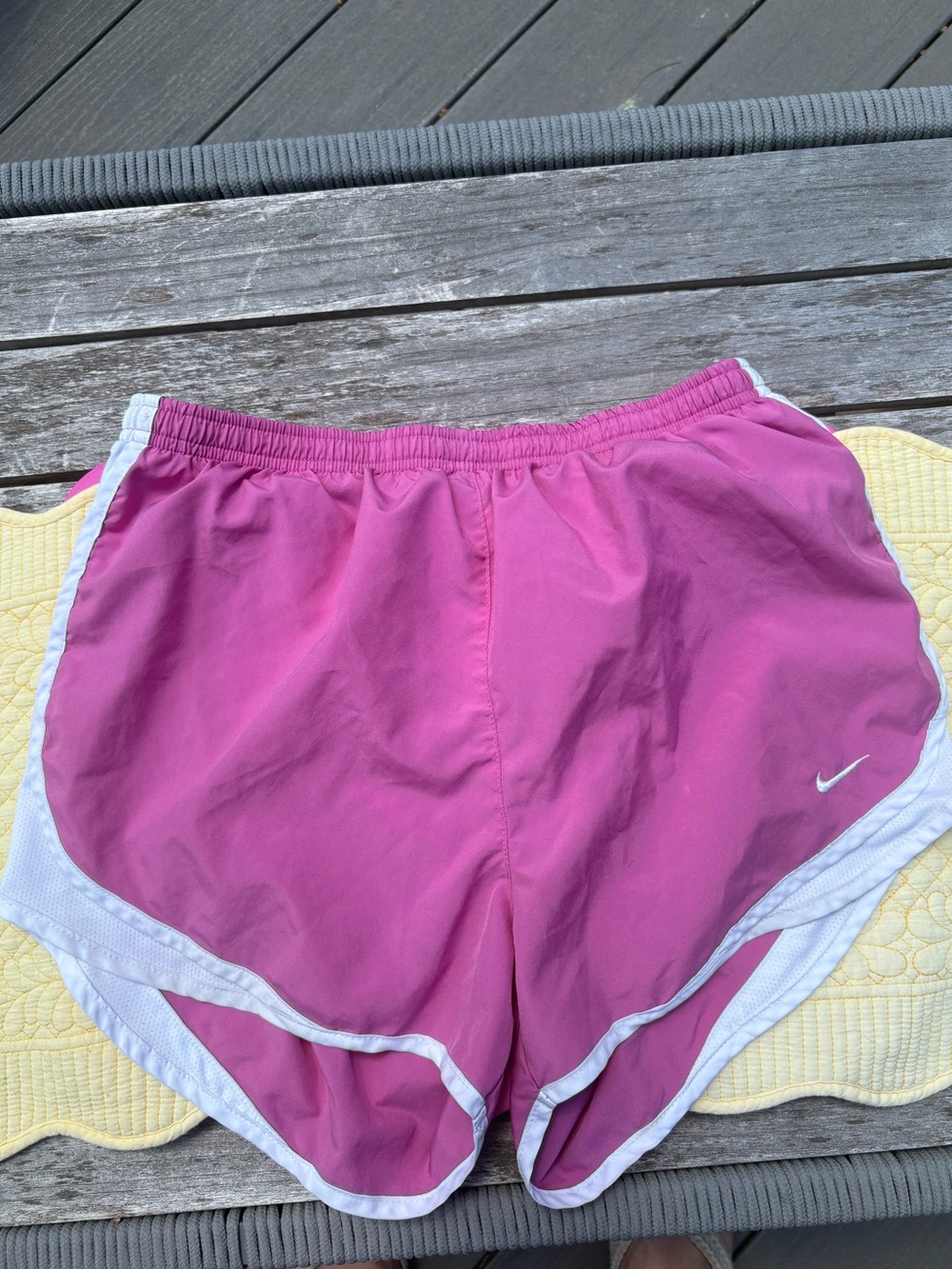 Nike Women's M Pink Athletic Shorts with White Trim